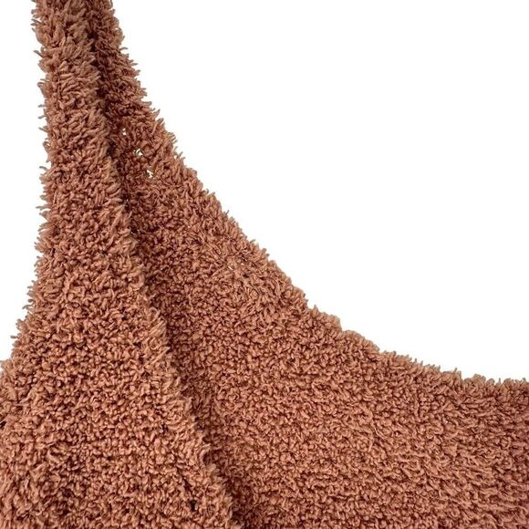 NEST Black Label Dress Cozy Knit Fuzzy Stretch Pencil Midi Size L Taupe Rose - Picture 7 of 9